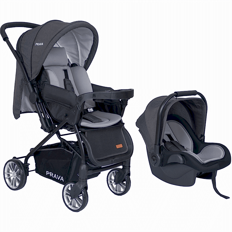PRAVA DREAM PUSETLİ BEBEK ARABASI (SİYAH-ANTRASİT) - ÇİFT YÖNLÜ KULLANIM