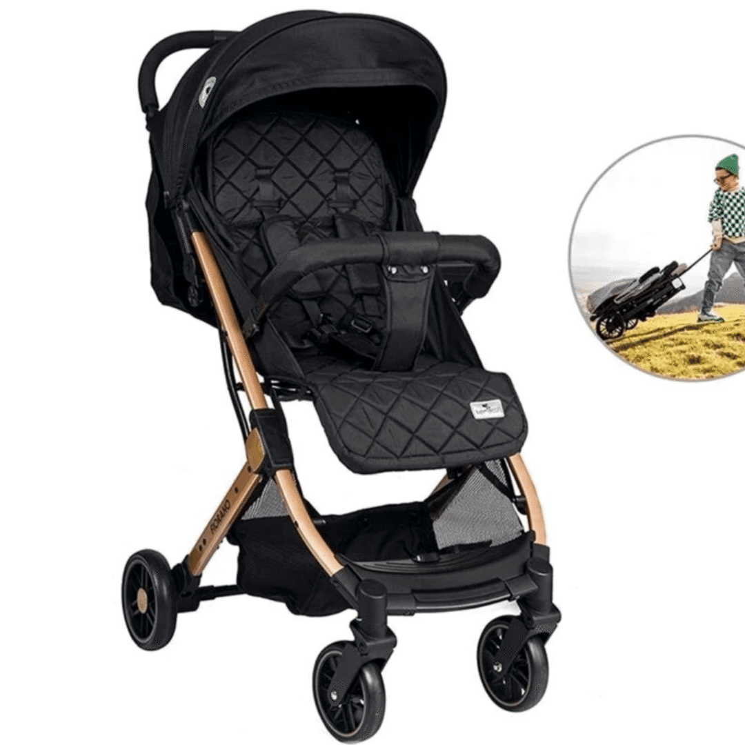 LORELLİ FİORANO LÜX KABİN BOY BEBEK ARABASI (SİYAH) - KOMPAKT VE ŞIK TASARIM