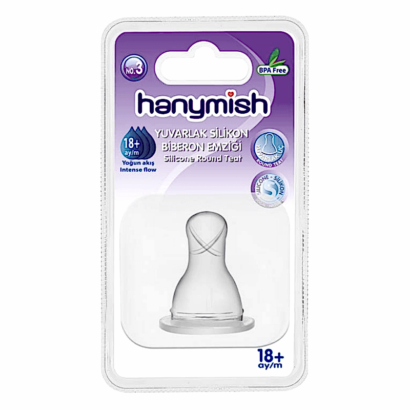 HANYMISH DAMAKLI SİLİKON BİBERON EMZİĞİ 18 AY +