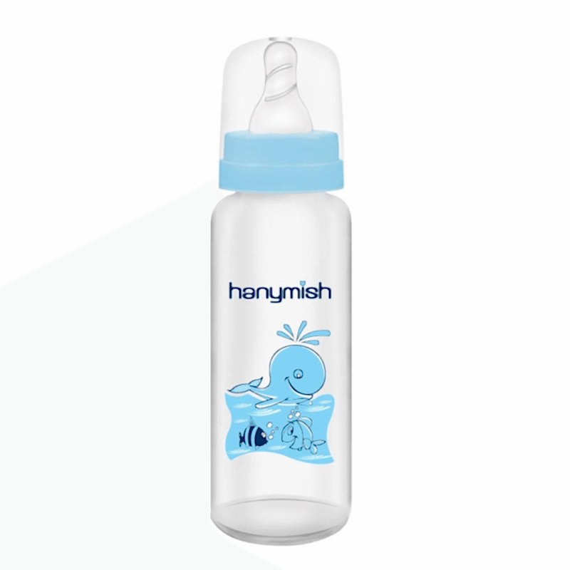 HANYMISH BÜYÜK PP BİBERON 240 ML ( MAVİ) 0-6 AY