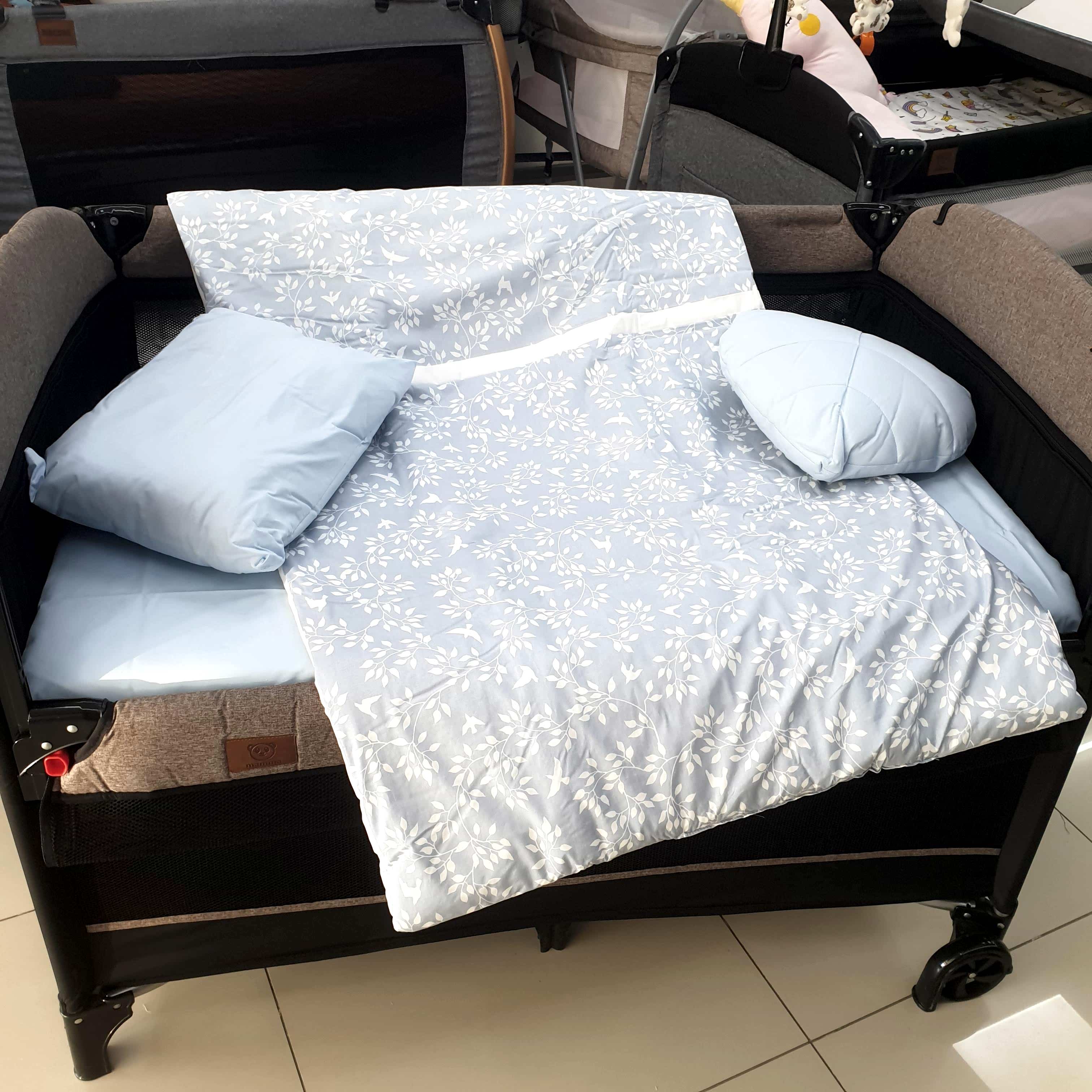 YAPRAK MODEL LÜX 5 PARÇA PARK YATAK UYKU SETİ (MAVİ)