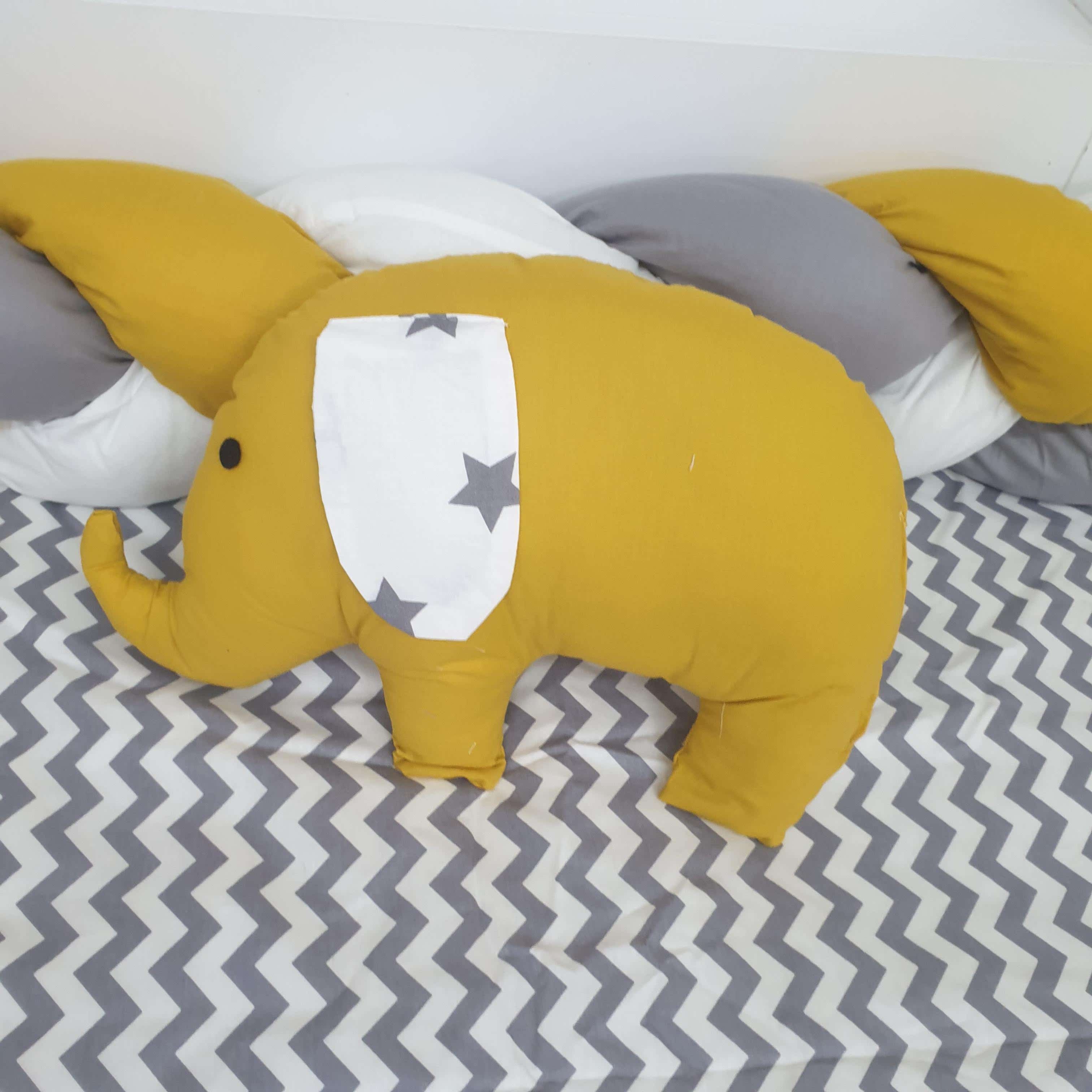 YILDIZLI FİL MODEL LÜX MONTESSORİ UYKU SETİ (HARDAL)